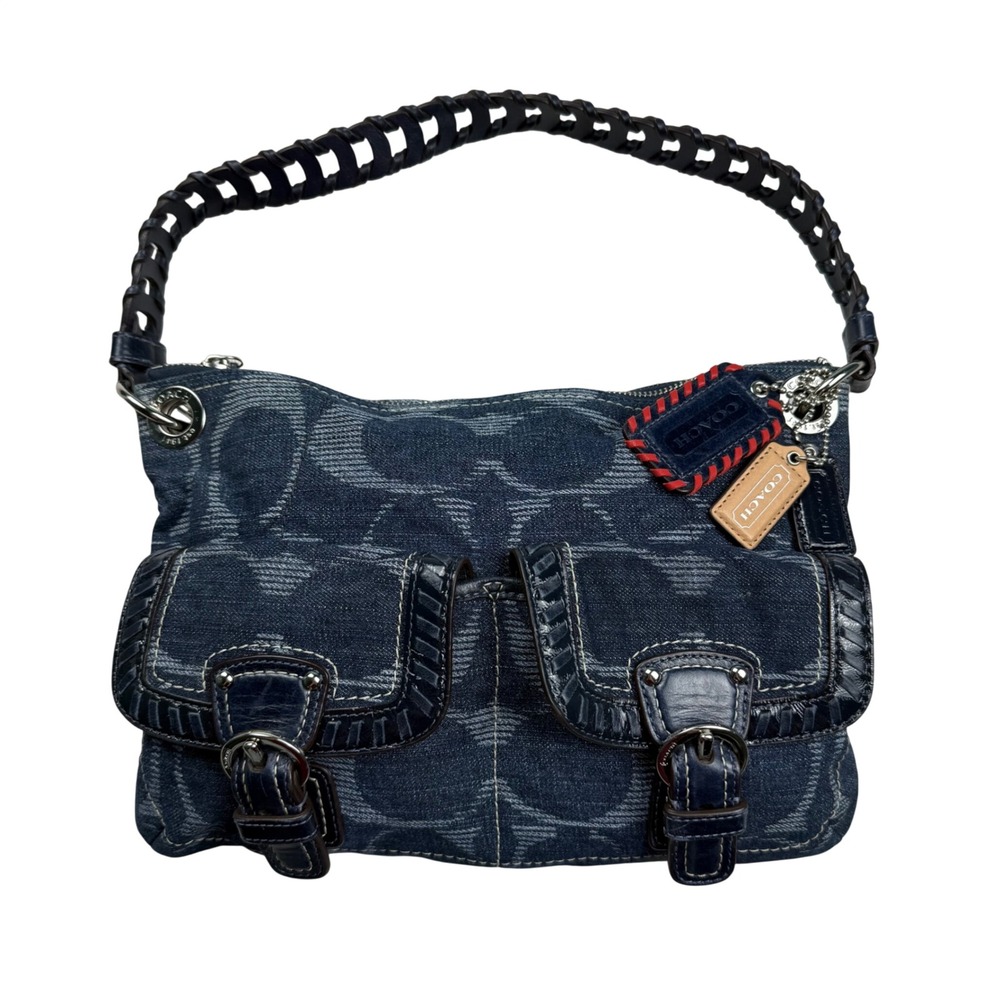 VTG Y2K Coach Signature C Denim Braided Shoulder Bag Buckle Origional Hang Tags